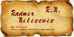 Radmir Milićević vizit kartica